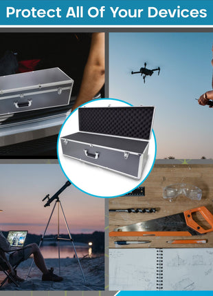Maplin Plus Aluminium 270 x 850 x 295mm Flight Case - Black