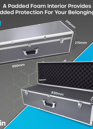 Maplin Plus Aluminium 270 x 850 x 295mm Flight Case - Black