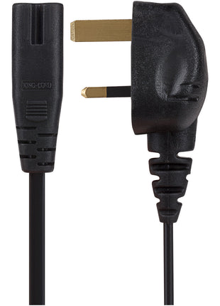 Maplin Power Lead IEC C7 Fig 8 2 Pin Plug to UK 3 Pin Mains Plug - 2m, 3 Amp Fuse