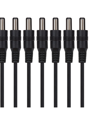 Maplin 8 Way Power Splitter Cable DC 1x Female 8x Male 5.5 x 2.1mm Plug for CCTV - Black