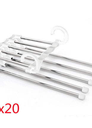 5 In 1 Wardrobe Hanger Multi-functional Clothes Hangers Pants Stainless Steel Magic Wardrobe Clothing Hangers For Clothes Rack