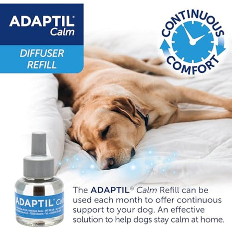 30 Day Refill For Adaptil Calm Home Diffuser For Dogs | 1 Refill For Adaptil Dog Calming Plug In Pheromone Diffuser To Help Reduce Anxiety And Stress In Pet Dogs | Diffuser Helps Dogs Stay Calmer