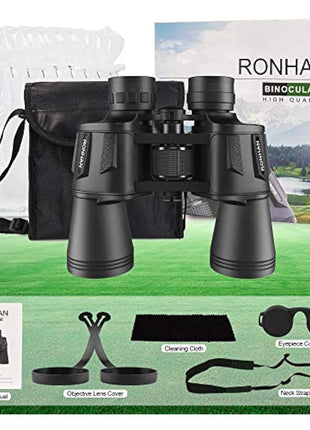 20x50 Binoculars for Adults High Powered, Military Compact HD Professional/Daily Waterproof Binoculars Telescope for Bird Watching Travel Hunting Football Games Stargazing with Carrying Case and Strap