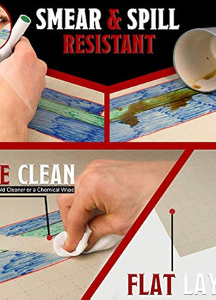 Battle Grid DND D & D Game Mat 36 X 24 - Foldable/Portable/Instantly Lays Flat - Dominate RPG Tabletop Gaming w/ 2 Sided Anti-Stain Square Hex Dry Erase Markers Role Playing Map Board - Warhammer 40k