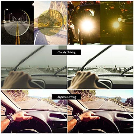B BLOOMOAK Day Night Driving Glasses- Anti-Glare Night Vision Glasses Men Polarized Sunglasses for Fishing Driving Filter Dazzling Glare from Headlights