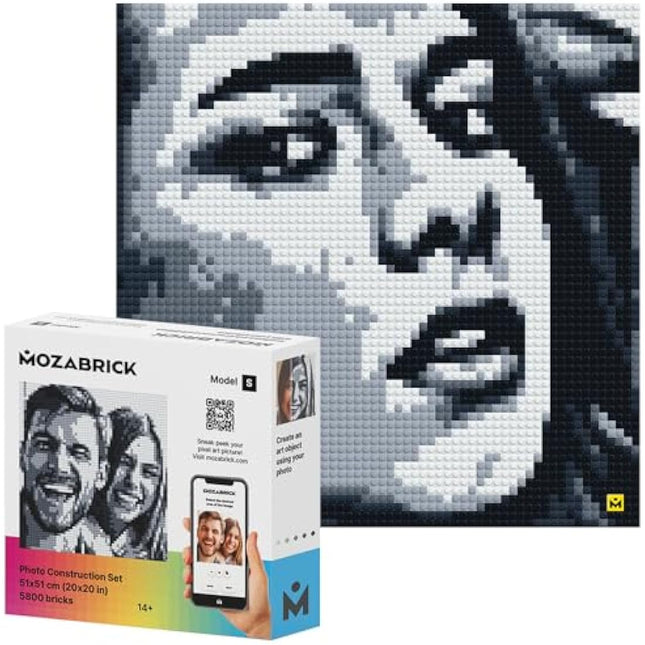 MOZABRICK Photo Construction Set Model S - Transform Any Picture into a Mosaic Wall Art Using Our Constructor and Web App. Infinite Pixel Art Possibilities Using Your Photos!