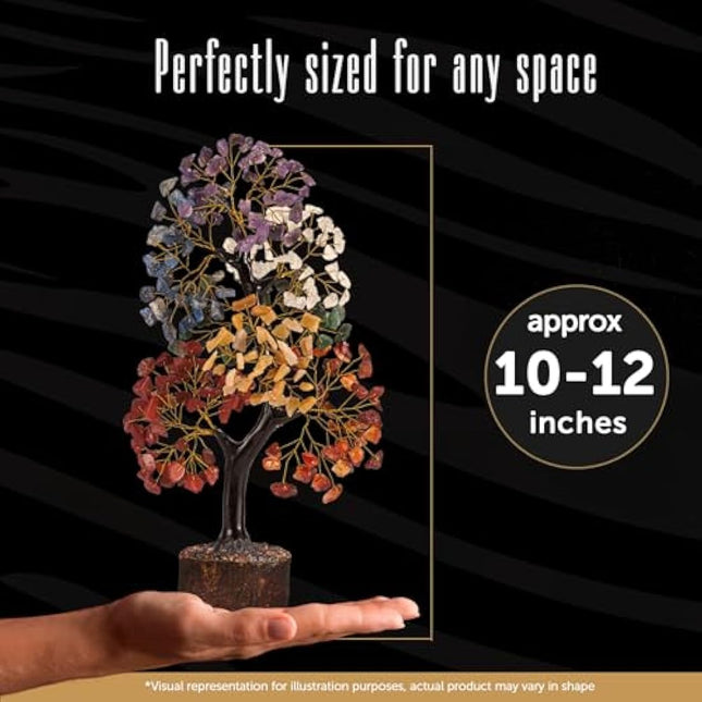 Seven Chakra Tree of Life, Artificial Tree, Crystal Tree for Positive Energy - Feng Shui Tree, Money Tree, Handmade 7 Chakra Tree, Stone Tree, Healing Crystals, Spiritual Gifts, Gifts for Women
