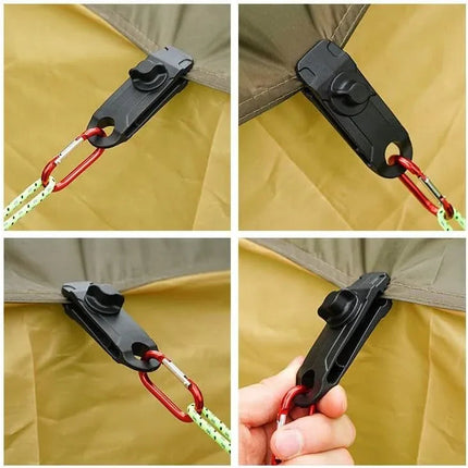 Camping & Cargo Tarpaulin Clips Set – Heavy Duty Tarp Tie Down Clips 10 Pack