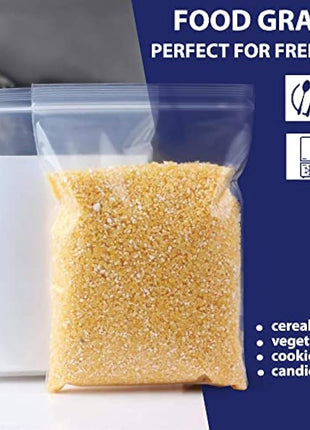100 Grip Seal Bags 12.75" x 12.75" | Reusable Strong Zip Lock | Clear Resealable Plastic Bags | Polythene Packaging for Food Storage, Jewellery - by Sabco (12.75" x 12.75")