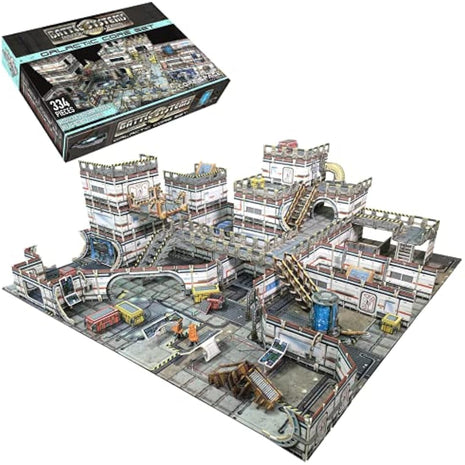 Battle Systems Sci-Fi Terrain - 28mm Modular 3D Space Terrain - Perfect for Wargaming and Roleplaying Tabletop Games - Full Colour Printed 3D Multi Level Building Models (Galactic Core Set)