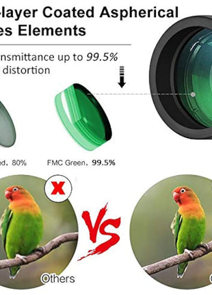 20x50 Binoculars for Adults High Powered, Military Compact HD Professional/Daily Waterproof Binoculars Telescope for Bird Watching Travel Hunting Football Games Stargazing with Carrying Case and Strap