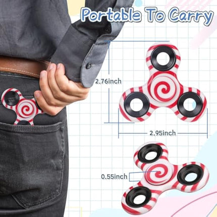 12PCS Fidget Spinner Toy Bulk Age 3+ for Kids Adults, Metal Tri-Spinner Fidget Toy Set, Sturdy Hand Spinner for Stress Relief, Christmas Party Favors Supplies Goodie Bag Stuffers Classroom Prize