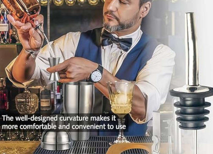 Drink Pourers Stainless Steel with Stoppers for Oils, Whiskey & Cocktails 2PK