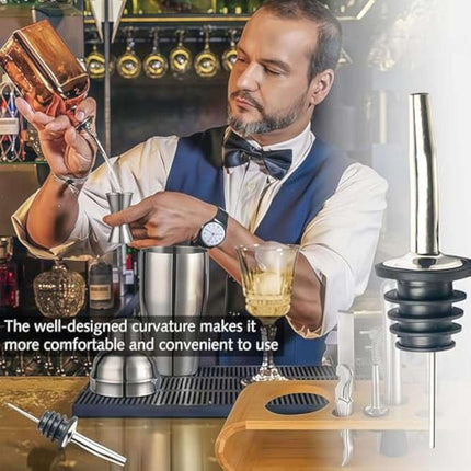 Drink Pourers Stainless Steel with Stoppers for Oils, Whiskey & Cocktails 2PK