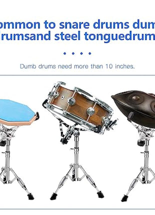 aleawol 10-15 Inch Snare Drum Stand, Double Braced Tripod Snare Stand Adjustable Height 16-22 Inch, Foldable Drum Pad Stand for Practice and Stage Performance
