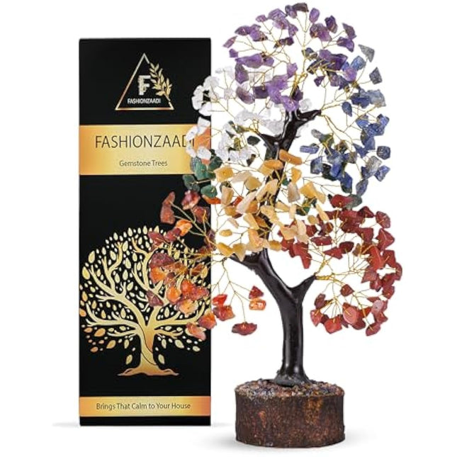 Seven Chakra Tree of Life, Artificial Tree, Crystal Tree for Positive Energy - Feng Shui Tree, Money Tree, Handmade 7 Chakra Tree, Stone Tree, Healing Crystals, Spiritual Gifts, Gifts for Women