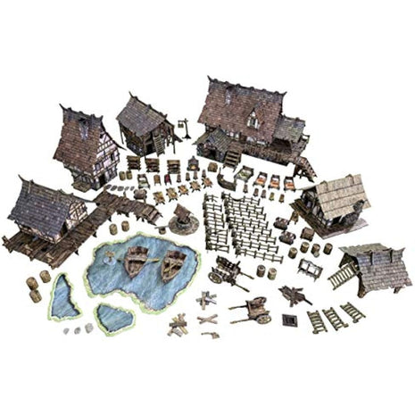 Battle Systems – Modular Fantasy Scenery – Perfect for Roleplaying and Wargames - Multi Level Tabletop Terrain for 28mm Miniatures – Colour Printed Model Diorama – (Village)