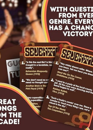 Boxer Gifts Seventies Guess That Tune Music Quiz Game - Party Games For Adults & Family - 1970s Songs Trivia - 70s Gifts For Men & Women, Brown