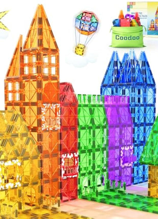 60 PCS Magnetic Building Tiles STEM Magnetic Blocks Sensory Toys Kids Games Magnet Building Toys for Boys and Girls Aged 3+, Kids Brain Development Preschool Kindergarten Toddler Toys