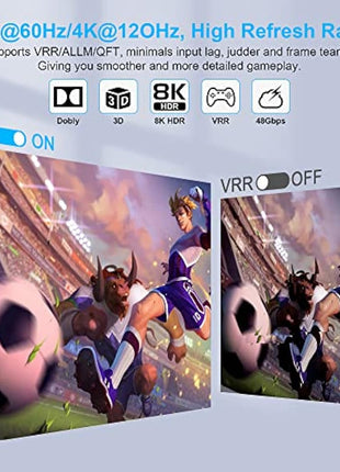 8K HDMI Switch 5 in 1 out HDMI Splitter with Remote, 5 Port Switcher for PS5 Xbox PS4 Roku PC TV