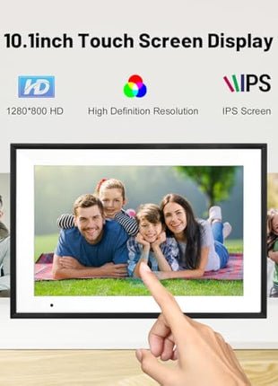 32 GB Digital Photo Frame WiFi,10.1 Inch Digital Picture Frame,1280x800 IPS HD Touch Screen Electronic Digital Frame,Auto-Rotate,Easy to Share Photos or Videos Anywhere