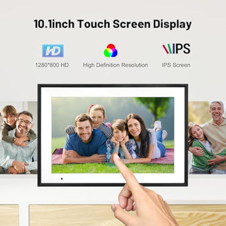 32 GB Digital Photo Frame WiFi,10.1 Inch Digital Picture Frame,1280x800 IPS HD Touch Screen Electronic Digital Frame,Auto-Rotate,Easy to Share Photos or Videos Anywhere