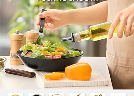 Drink Pourers Stainless Steel with Stoppers for Oils, Whiskey, Cocktails 12 Pack