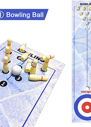 3 in 1 Tabletop Curling Game, Table Top Shuffleboards Curling Bowling,Tabletop Game Interactive Game for Kids & Adults Family Party Games