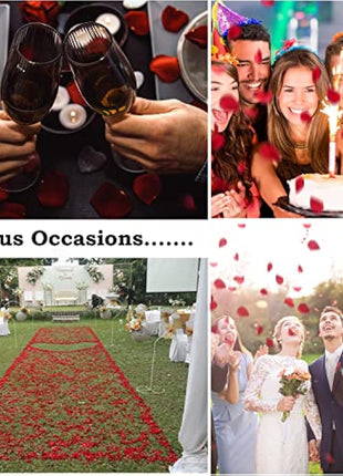 1000PCS Red Rose Petals for Bedroom, Artificial Rose Flowers Petals, Fake Rose Petals for Romantic Scenes Marry Me Decorations, Wedding Anniversary, Birthday and Other Decoration Scenes