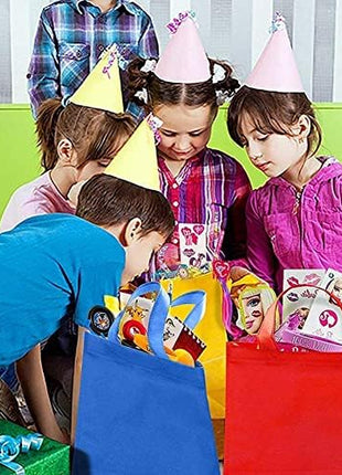 24 Pcs Party Bags, Non-Woven Gift Tote With Handles for Treats, Toys, Goodies - Halloween, Christmas, Wedding, Thanks Giving Supplies (6 Colors)