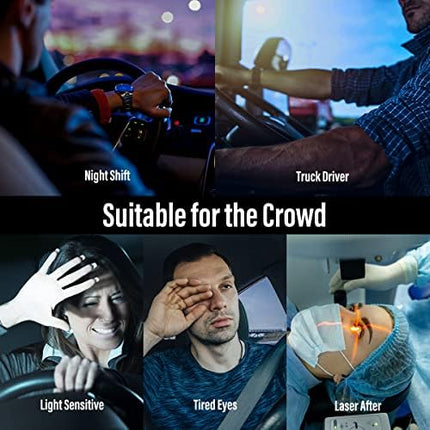 B BLOOMOAK Day Night Driving Glasses- Anti-Glare Night Vision Glasses Men Polarized Sunglasses for Fishing Driving Filter Dazzling Glare from Headlights