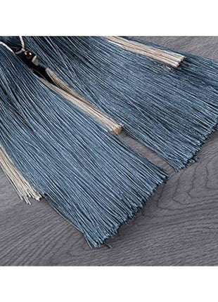 1 Pair Curtain Tiebacks Holdbacks Clip Binding Rope Tie Backs Handmade Tassel Tiebacks Home Window Decorative (Blue2)