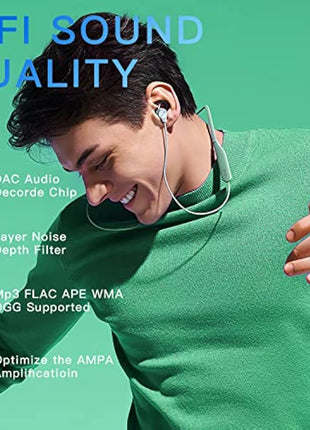 128GB MP3 Player with Bluetooth 5.2, AiMoonsa Music Player with Built-in HD Speaker, FM Radio, Voice Recorder, HiFi Sound, E-Book Function, Earphones Included