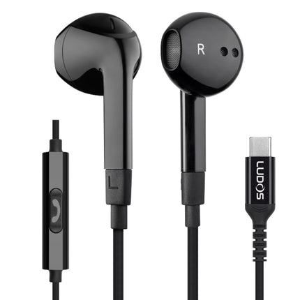 Ludos FEROX USB C Headphones for iPhone 17 16 15 Pro Max Plus Air iPad Pro, 5 Years Warranty, USB-C Earbuds for Samsung Galaxy S24 S23 Ultra S22 S21