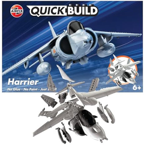 Airfix QUICKBUILD Model Aircraft Kits - J6009 Harrier Model Building Kit for Kids 6+, Construction Plane Toys for Boys & Girls - Fighter Jet Planes & Toy Aeroplane Sets, Plane Enthusiast Gifts