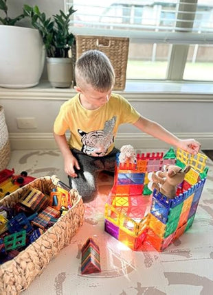 60 PCS Magnetic Building Tiles STEM Magnetic Blocks Sensory Toys Kids Games Magnet Building Toys for Boys and Girls Aged 3+, Kids Brain Development Preschool Kindergarten Toddler Toys