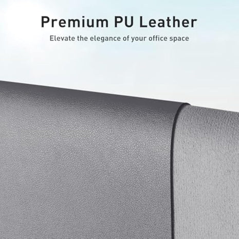 Aothia Leather Desk Pad Protector,Mouse Pad,Office Desk Mat, Non-Slip PU Leather Desk Blotter,Laptop Desk Pad,Waterproof Desk Writing Pad for Office and Home (91cmx43cm,Light Grey)