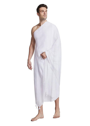 2PCS Ihram Ehram Ahram for Men for Hajj Umrah Men Pilgrimage Clothing Muslim Prayer Shawl White Prayer Wrap Arab Ihram Towel Embossed Hajj Attire, 43?