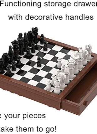 APOSTROPHE Games Building Block Deluxe Chess Set - 1,024 Pcs - Build Your own Chess Pieces & Board, Compatible with All Major Building Blocks