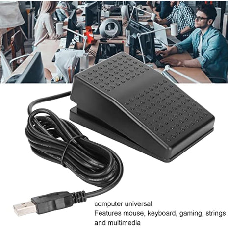 Annadue USB Foot Pedal, Single Pedal Photoelectric Switch Foot Control, One Key Customized Computer Keyboard Action Pedal Programmable Single Foot Switch Pedal for Keyboard Mouse PC Laptop