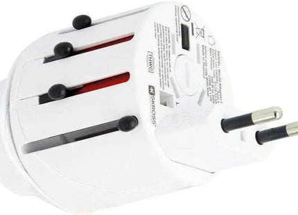 SKROSS Travel Plug EVO Universal Plug 150+ Countries Input and Output - White