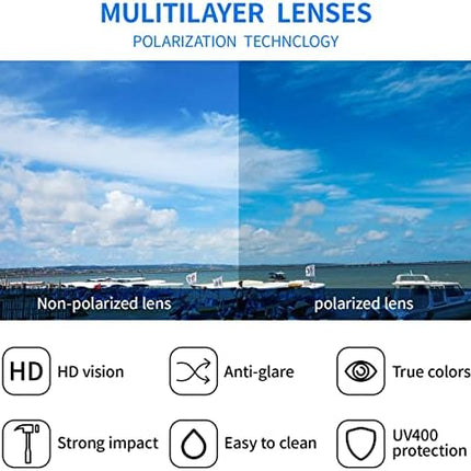 2pcs Sunglasses Mens, UV400 Protection Polarised Sunglasses Retro Sun Glasses Outdoors Sports Golf Cycling Fishing Hiking Eyewear sunglasses for Men