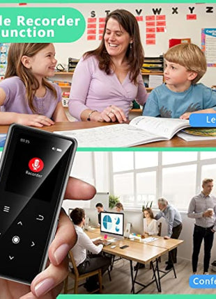 128GB MP3 Player with Bluetooth 5.2, AiMoonsa Music Player with Built-in HD Speaker, FM Radio, Voice Recorder, HiFi Sound, E-Book Function, Earphones Included