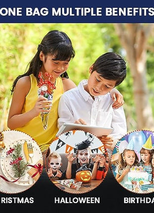 14x26cm Sweet Cone Bags with Twist Ties and Ribbons, 100Pcs Cellophane Crystal Clear Sweet bags, Triangle Sweet Party Cones Bags Perfect for Halloween, Christmas, Candies and many more
