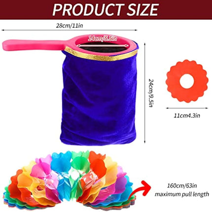 1 Set Magic Change Bag Twisting Tricks Bag with Magic Change Flower Handle Make Things Appear Disappear Magic Trick, Blue