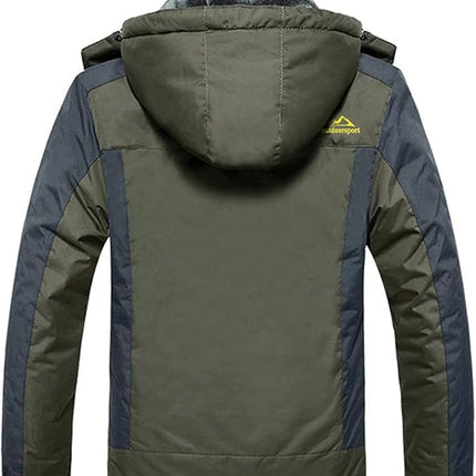 Mens Winter Ski Jacket Water Repellent Warm Lined Outdoor Coat, Size L