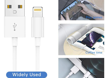 Premium iPhone USB-A to Lightning Charging Cable MFi Certified 1m Each 2 Pack