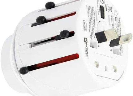SKROSS Travel Plug EVO Universal Plug 150+ Countries Input and Output - White