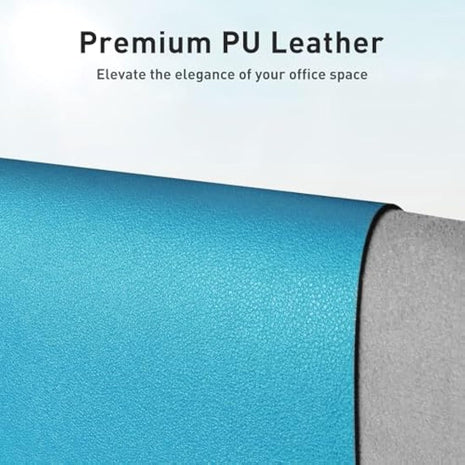 Aothia Leather Desk Mat, Large Mouse Pad, Non-Slip Desk Pad Desk Protector Mat, Waterproof PU Leather Laptop Mat Table Mat Desk Writing Pad for Office and Home (80 x 40 cm, Turquoise Blue)