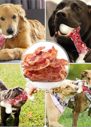 2TRUL Dog Toys for Aggressive Chewers, Indestructible Dog Toys for Large Dogs, Real Bacon Flavored, Dog Bones for Medium/Large Breed Dogs, Dog Chew Toys to Keep Them Busy